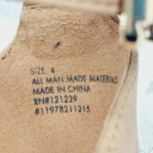 Vince Camuto Tan Faux Leather Block Heel Ankle Strap Sandals E538 - Picture 11 of 12